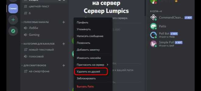 Как удалить переписку в discord