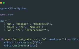 Как записать словарь в csv python