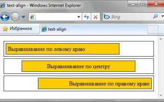 Как выровнять текст по ширине в html