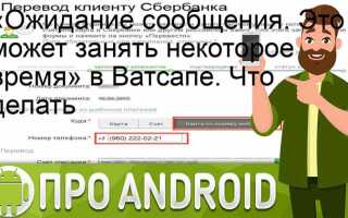 Сколько длится ожидание сообщения в whatsapp