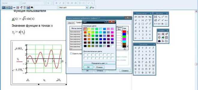 Как в mathcad добавить линии сетки в график