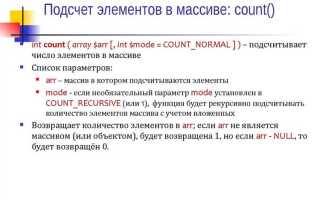 Сколько элементов в массиве php