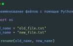 Как переименовать файл python