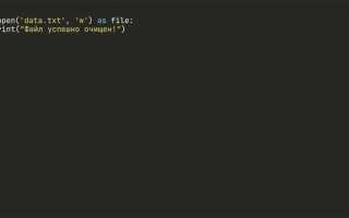 Как очистить текстовый файл python