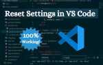 Как сбросить настройки в visual studio code
