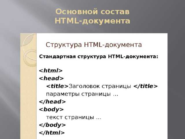 Определение основных элементов документа