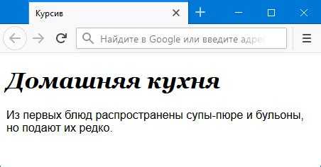 Как сделать курсивный шрифт в html
