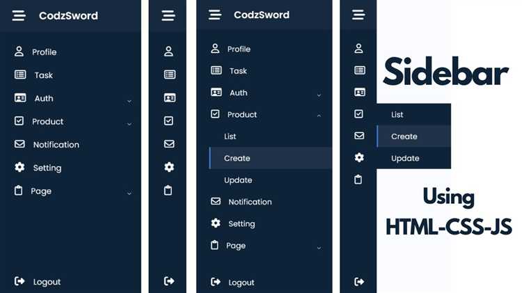 Как создать структуру sidebar с использованием HTML