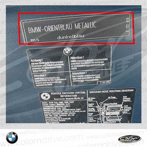 Как узнать код краски bmw