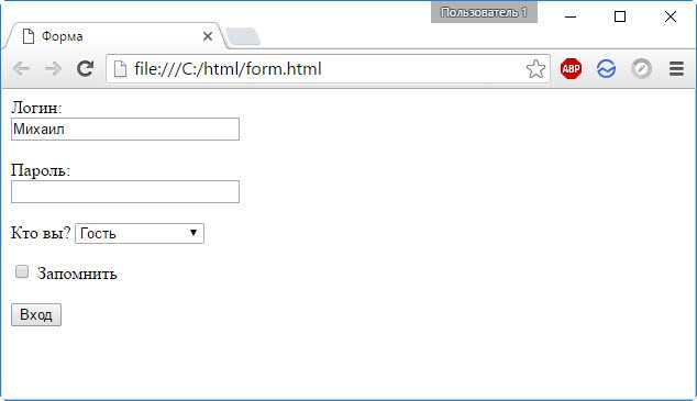Что такое form в html