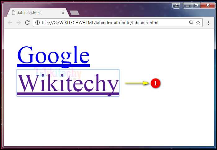 Как задать атрибут tabindex для элементов формы