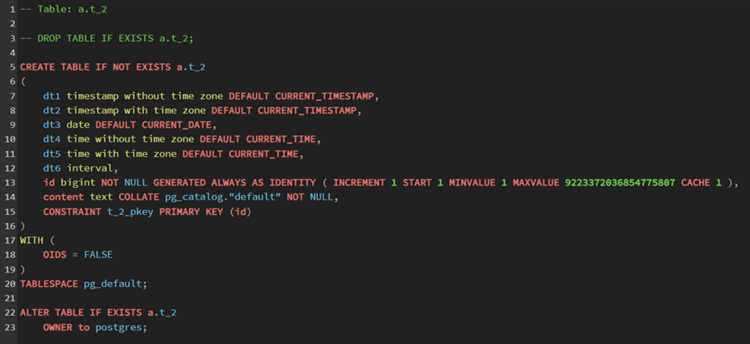 Как создать колонку для даты в таблице SQL