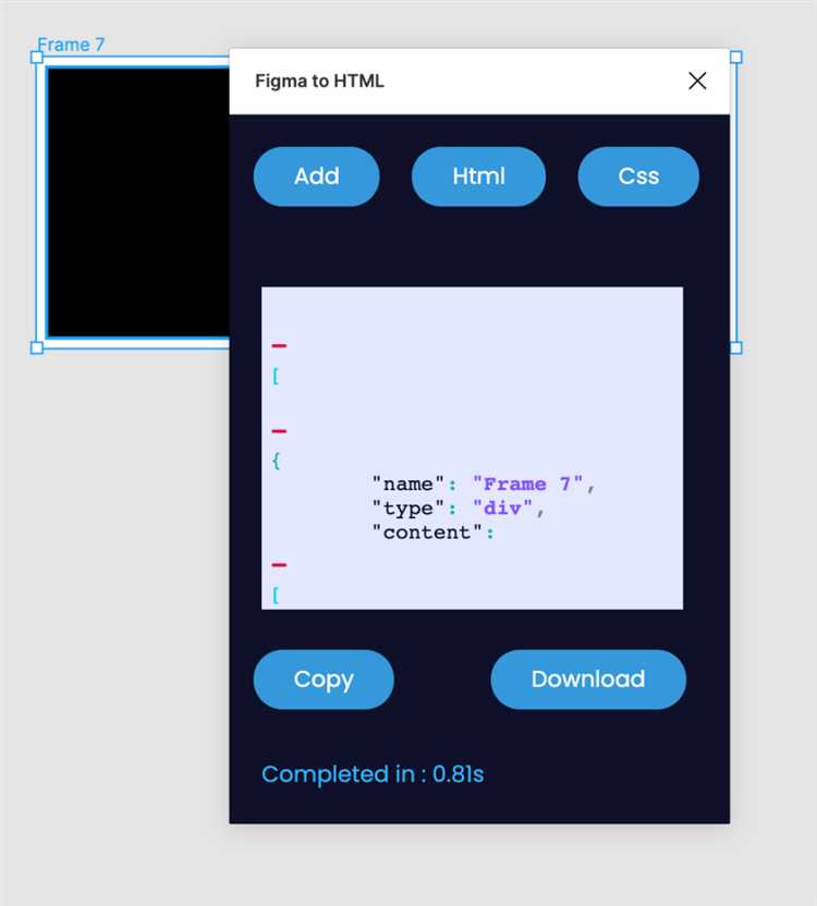 Использование плагина Figma to HTML: настройка и запуск
