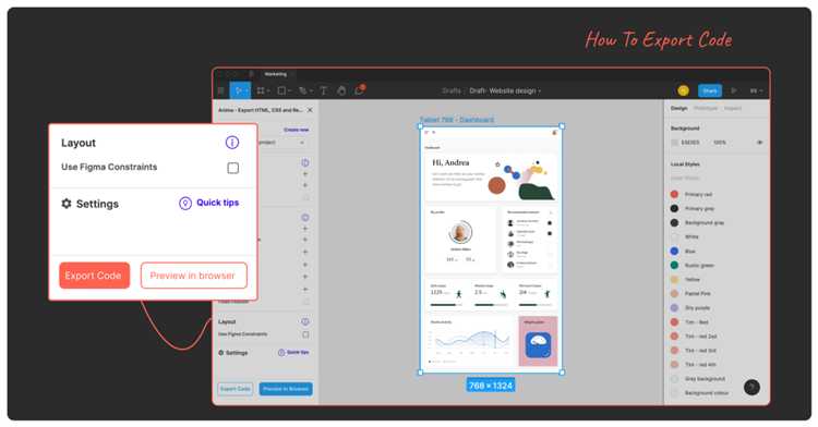 Как экспортировать проект figma в html