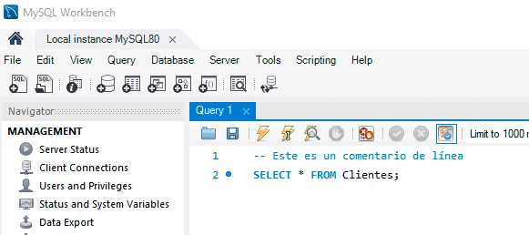 Как комментировать в sql