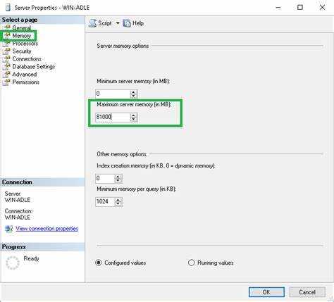 Как ограничить sql по оперативной памяти