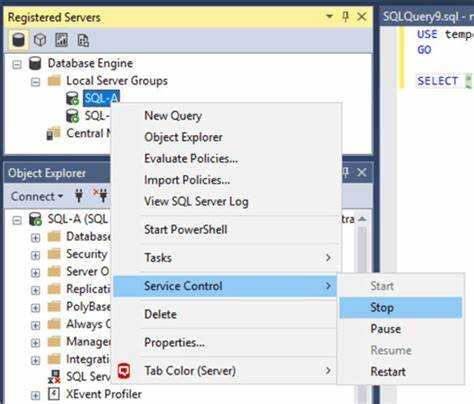 Как остановить службу sql server