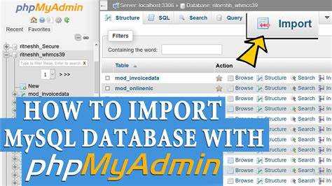 Как sql файл импортировать в mysql базу данных