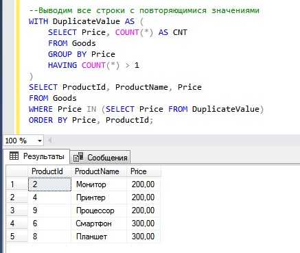 Как в sql посчитать количество повторяющихся значений