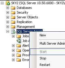 Проверка наличия компонента SQL Server Agent XPS