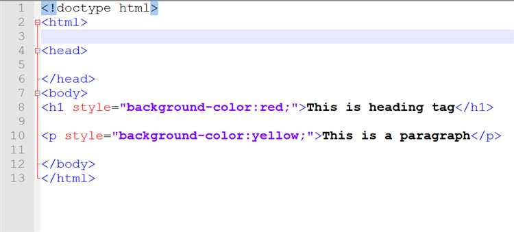 Как добавить цвет фона в html