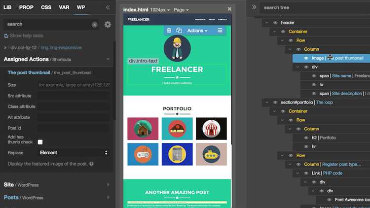 Импорт HTML-кода в Pinegrow для создания темы WordPress