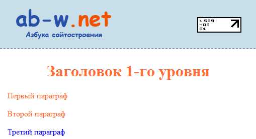 Как задать цвет текста с помощью классов