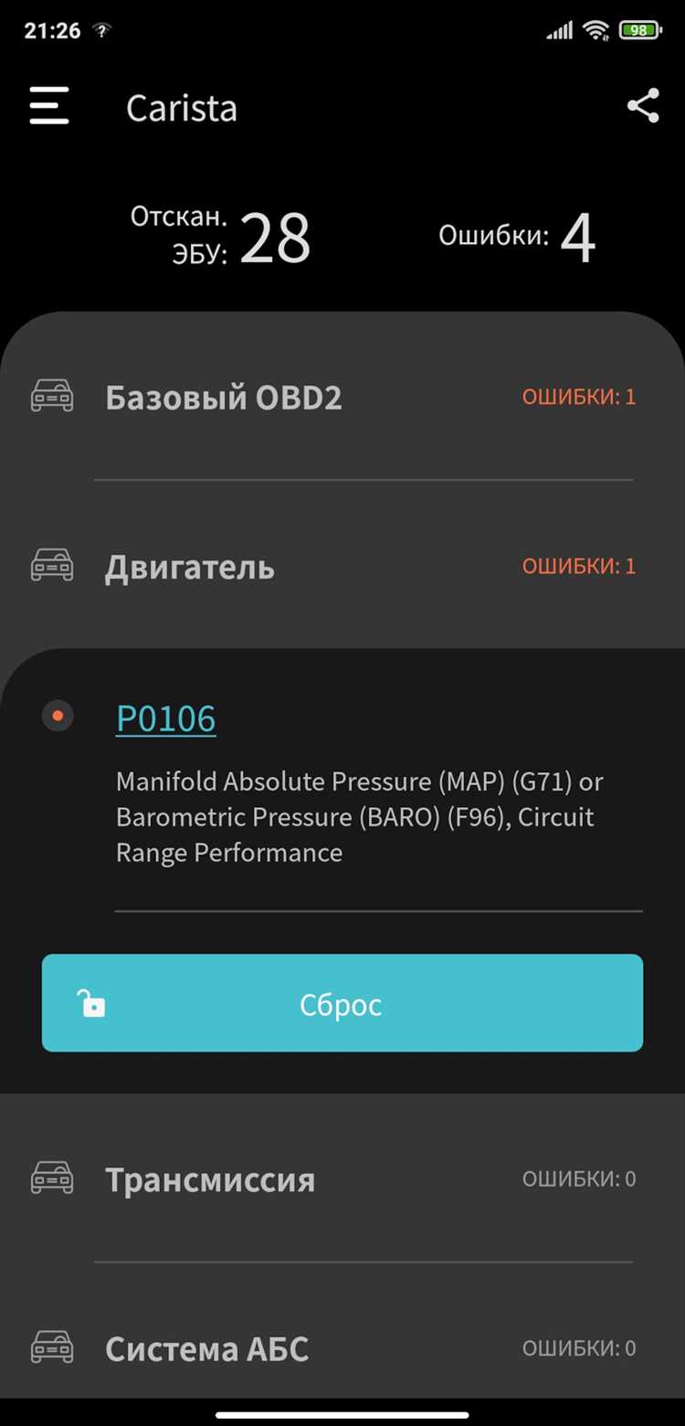 Как образуется ошибка p0106 уаз патриот