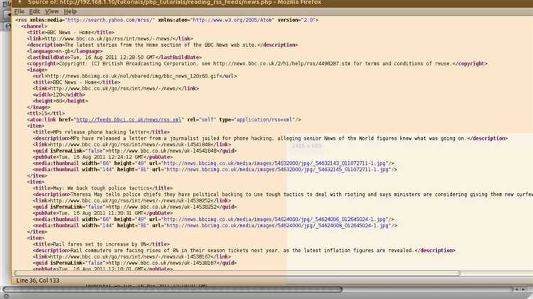 Настройка меток и атрибутов RSS канала через PHP