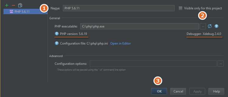 Отладка и тестирование PHP в PhpStorm с использованием настроенного интерпретатора
