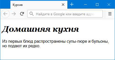 Курсив через CSS: свойство font-style