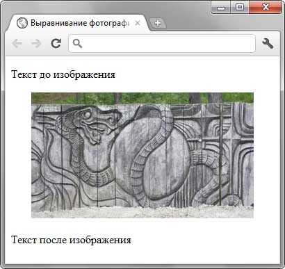 Использование свойства text-align для выравнивания изображения по горизонтали