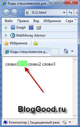 Как вставить спецсимвол в html