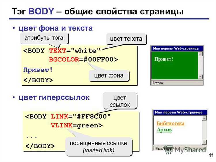 Как использовать встроенный атрибут style для задания цвета текста