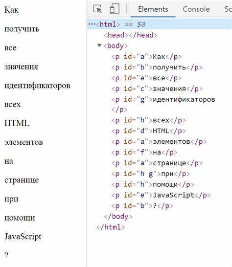 Использование id для взаимодействия с элементами через JavaScript