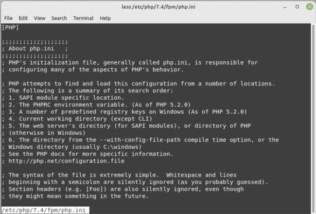 Поиск php.ini на сервере с помощью командной строки