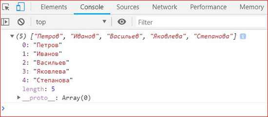 Формирование массива в JavaScript для отправки
