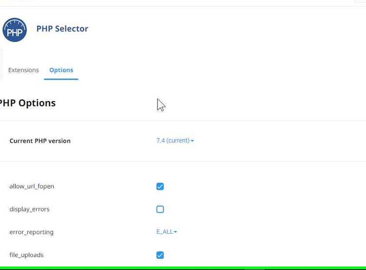 Как изменить версию PHP для конкретного сайта
