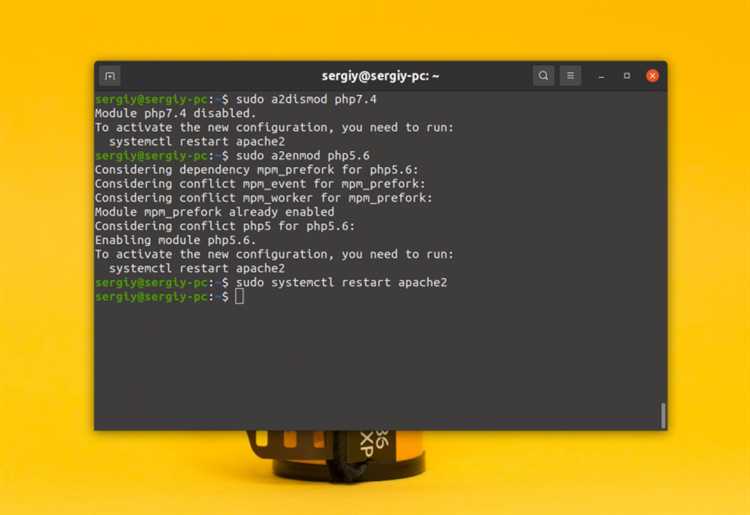 Перезапуск Apache с новым конфигом PHP