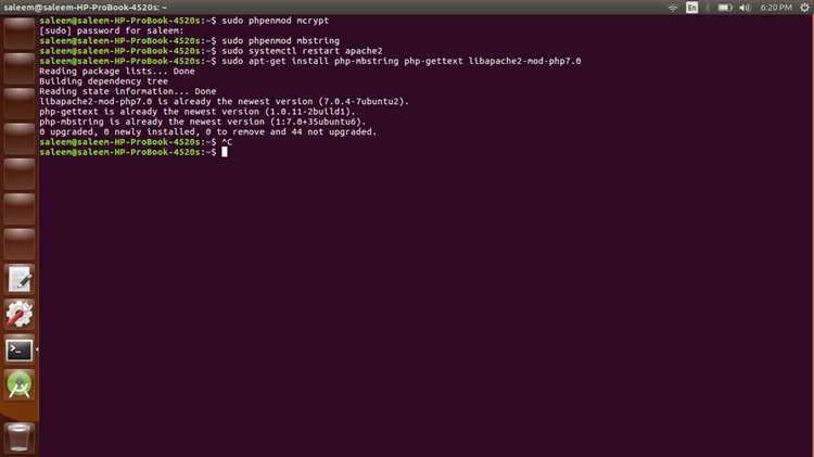 Как активировать mbstring в php.ini
