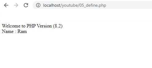 Объявление константы с помощью define()