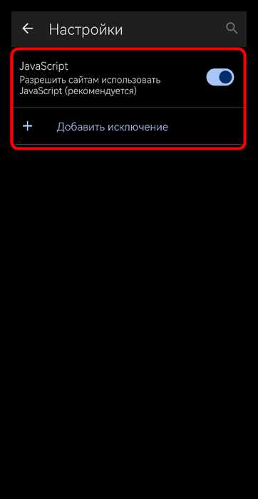 Проверка работы JavaScript после включения