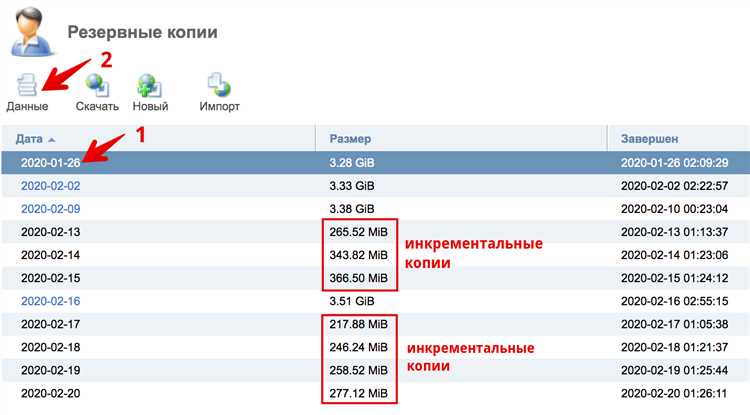 Восстановление файлов сайта через резервную копию