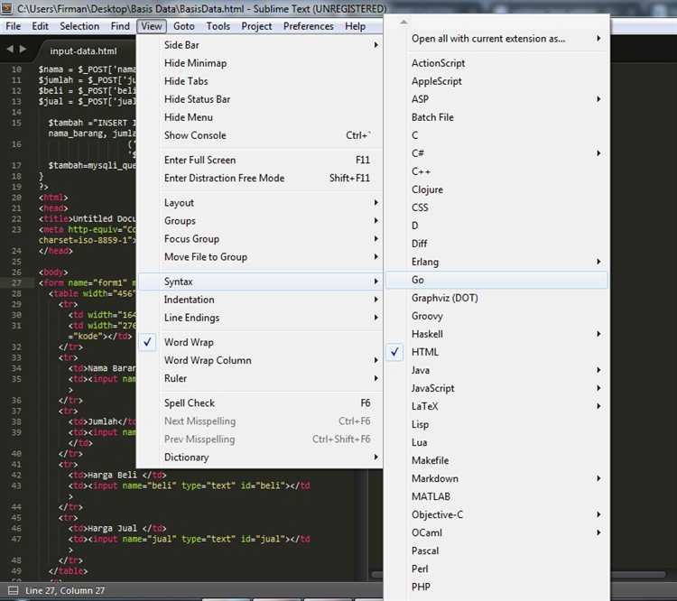 Запуск PHP-кода напрямую из редактора Sublime Text 3