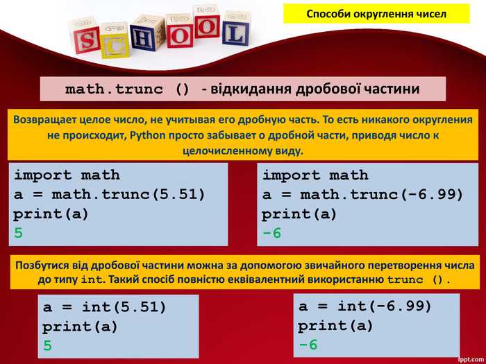 Можно ли отбросить дробную часть через оператор деления //