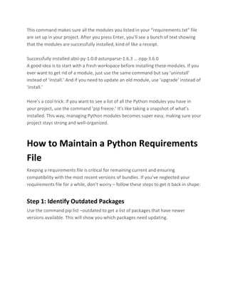 Как проверить и обновить зависимости в существующем requirements.txt