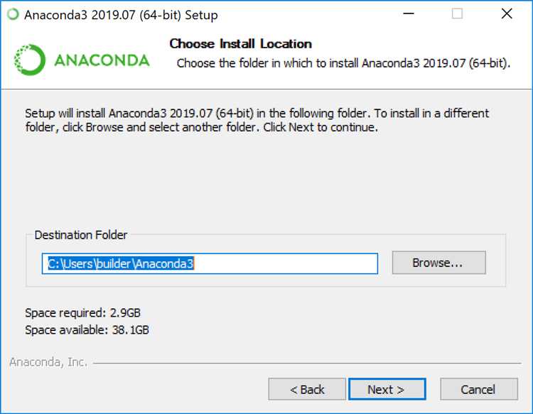 Запуск установки Anaconda на Windows