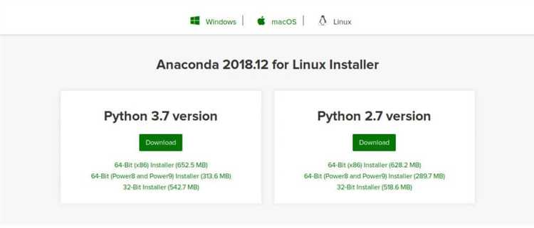 Скачивание установщика Anaconda для Windows