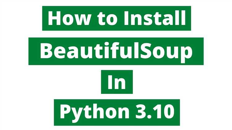 Как установить beautifulsoup python