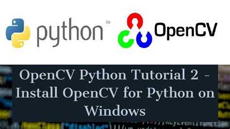 Как установить opencv python